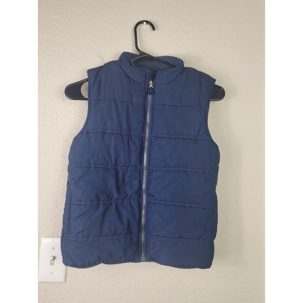 OshKosh B'gosh Puffer Vest Full Zip Quilted Outerwear Boys Size 8 Navy Winter